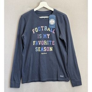Life Is Good Women's Sz M Football is My Favorite Season Long Sleeve Crusher Tee